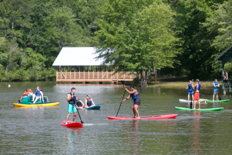 boys paddle board